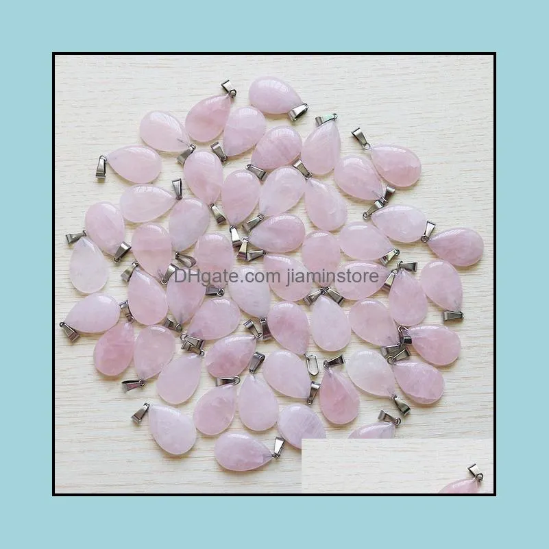 rose quartzs crystal natural stone charms cross heart pendants fashion beads for diy necklace jewelry making gemstones