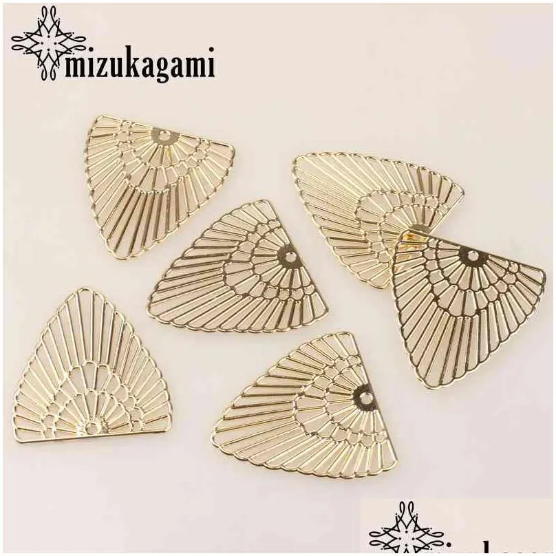 zinc alloy golden hollow exaggerated geometry charms linker connector for diy jewelry earrings making finding accessories