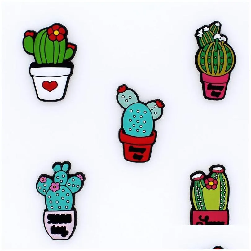 pvc cactus shoe charms decorations buckle accessories jibitz for croc charms clog buttons