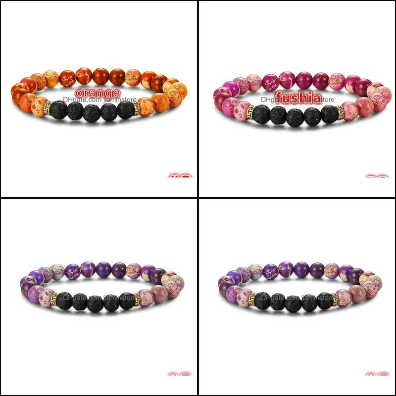 8mm natural black lava stone bracelet diy essential oil diffuser bracelet for women men yoga jewelry