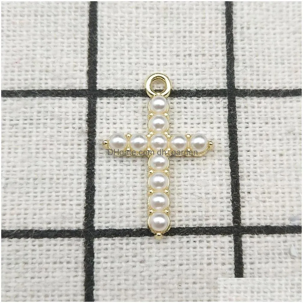 10pcs cross charm jewelry accessories earring pendant bracelet necklace charms diy finding 15x23mm