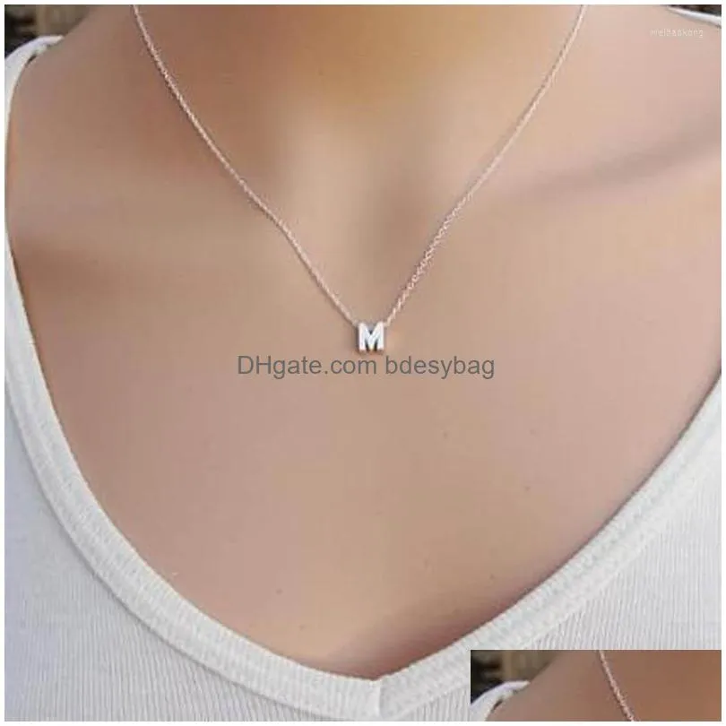 pendant necklaces az letters for jewelry cut single name collar fashion gold chain initial charms necklace metal