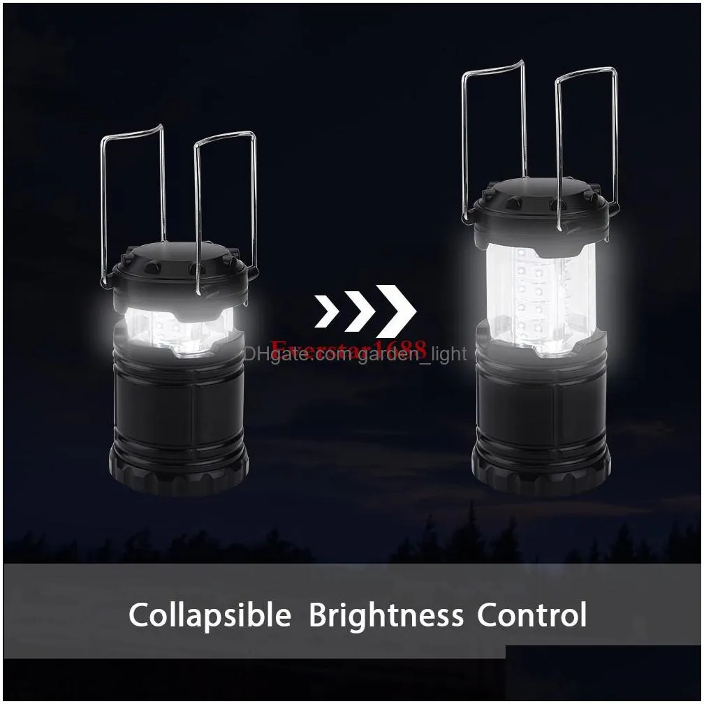 led camping lamp outdoor collapsible lantern emergency flashlights portable black collapsible for hiking camping halloween christmas