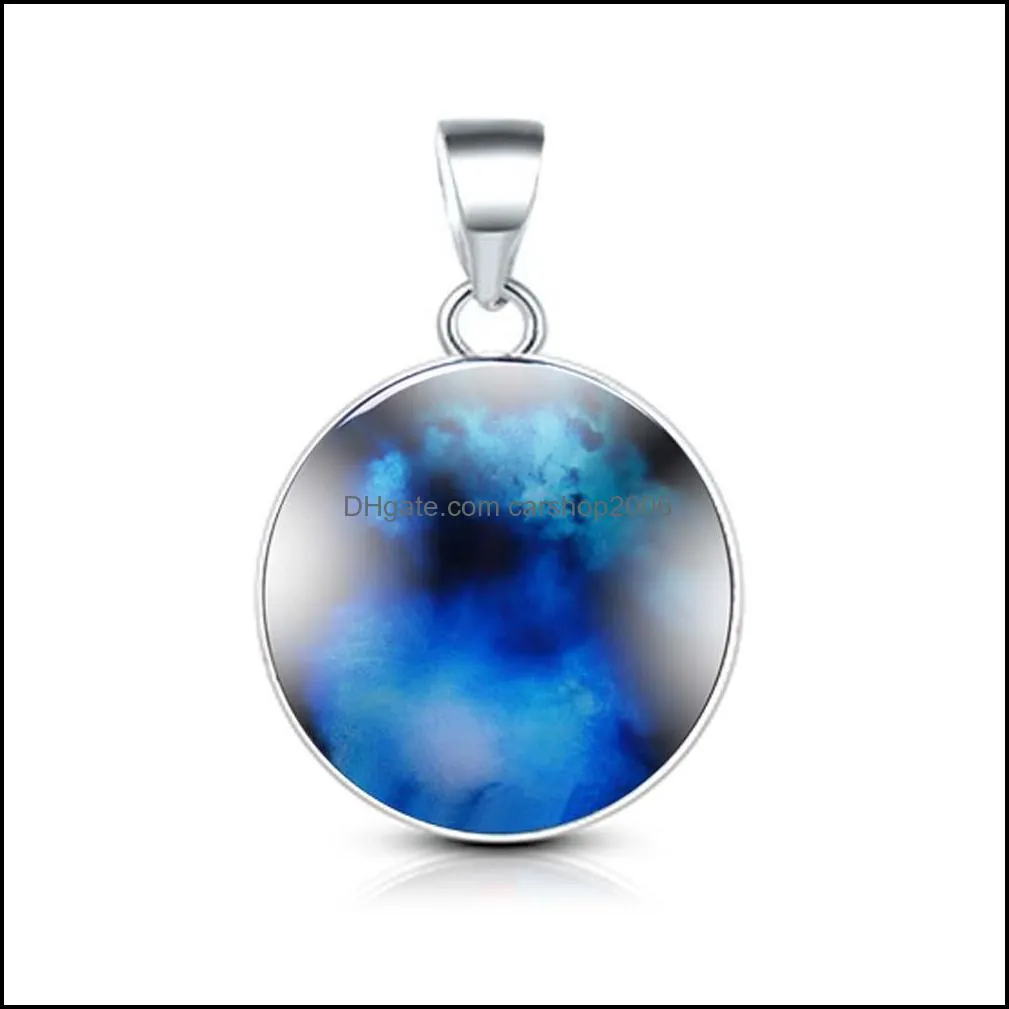 2019 fantastic galaxy starry glass pendant charm for women necklace 6 color unique universe silver plating jewelry charm
