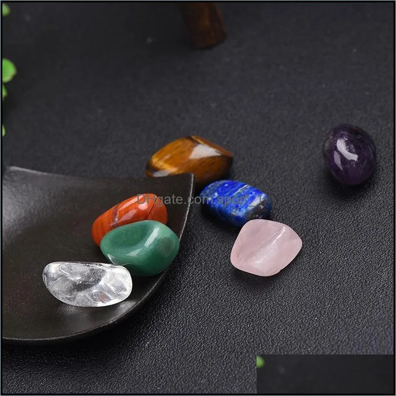 8pcs/set reiki natural stone tumbled stone irregular polishing rock quartz yoga energy bead for chakra healing decoration