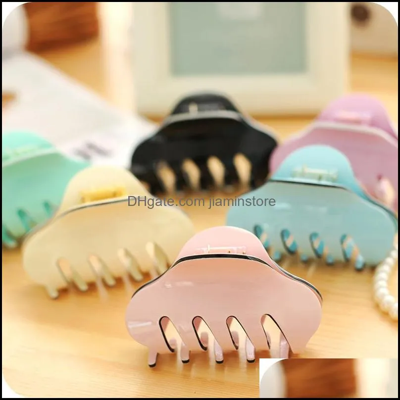 large size high quality acrylic hairpins candy color hair clip clamps shiny crab hair claws for women girl styling tools2621