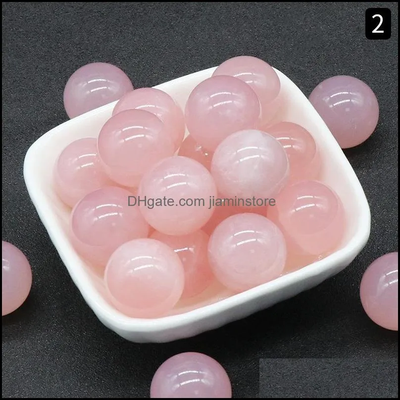 20mm non porous ball crystal natural minerals reiki healing stone pink quartz amethyst sphere diy gifts citrine home decor