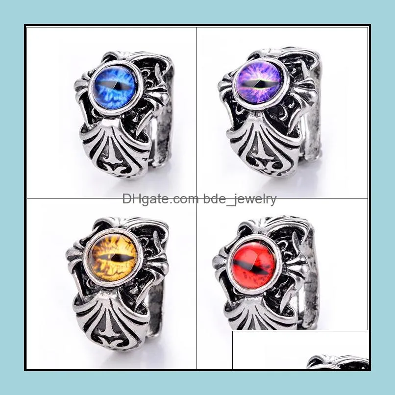 creative resizable evil eye rings for men women personality male punk 4 colors ring jewelry mens bar night club accessories gifts