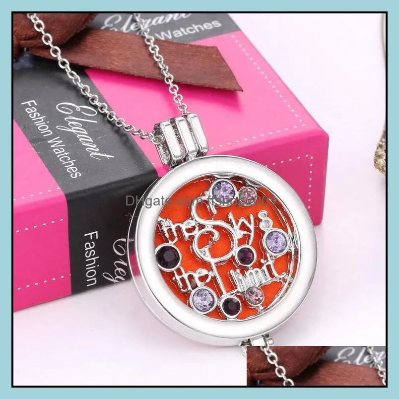 high quality aromatherapy opening floating lockets pendant necklace diamondencrusted  oil diffuser necklace for women