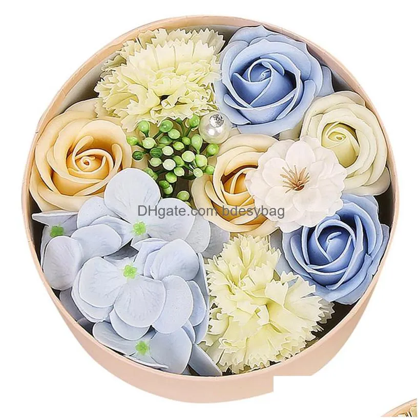 decorative flowers wreaths valentines day diy soap flower gift rose box bouquet wedding festival home decorations 4d111