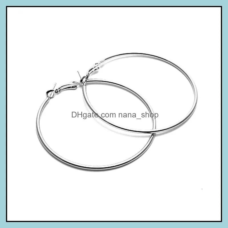  27cm big hoop huggie earrings simple silver round circle ear rings for women ladies fashion jewelry gift
