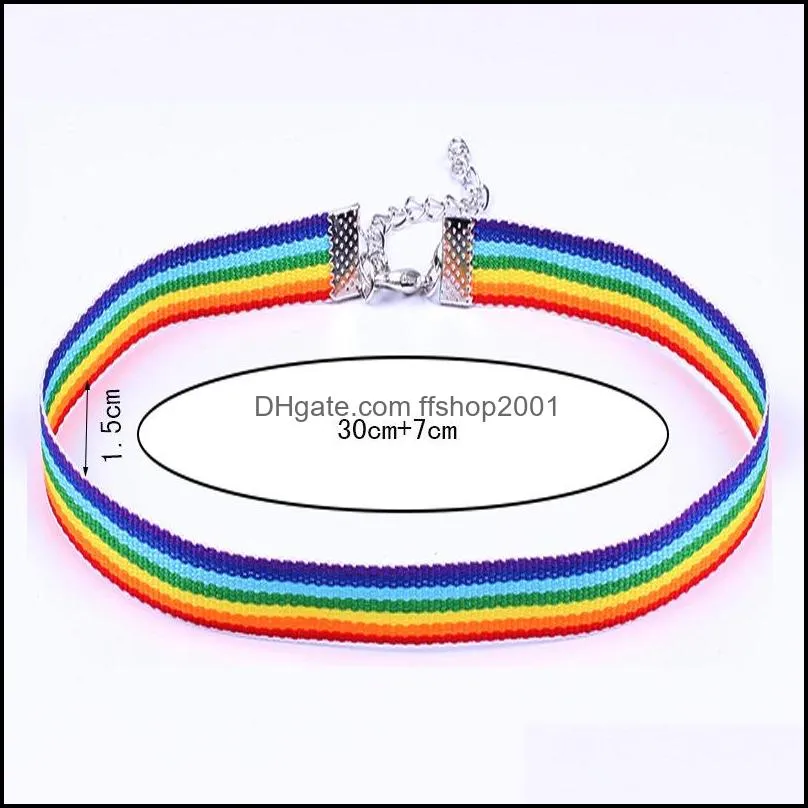 gay pride rainbow choker necklace for men women gay and pride lace chocker ribbon collar with pendant lgbt jewelry