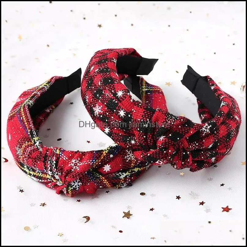 knotted widebrimmed hair hoop christmas print headband hair accessories for women girls party festival head bands headbands