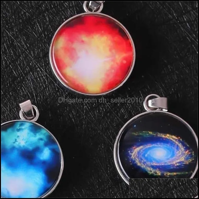 space universe galaxy charms luminous diy jewelry findings components necklace bracelets pendant charm 2.7cm fashion round 1 5ly q2