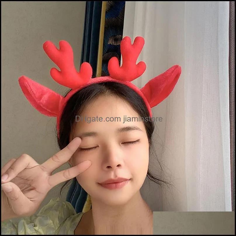 2021 new merry christmas reindeer antler hair hoop kids headband headwear for girls christmas hairbands xmas hair accessories