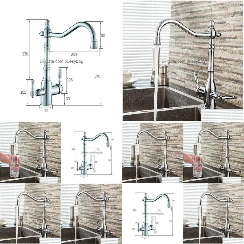 kitchen faucets 2021 square faucet with doublefunctions torneira cozinha 3 in1 three way tap for water filter1