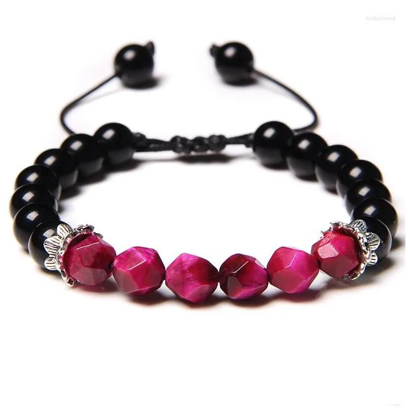 strand geometric shape natural stone beads bracelet aquamarines tiger eye amethysts bead unique bracelets for women cute jewelry gifts