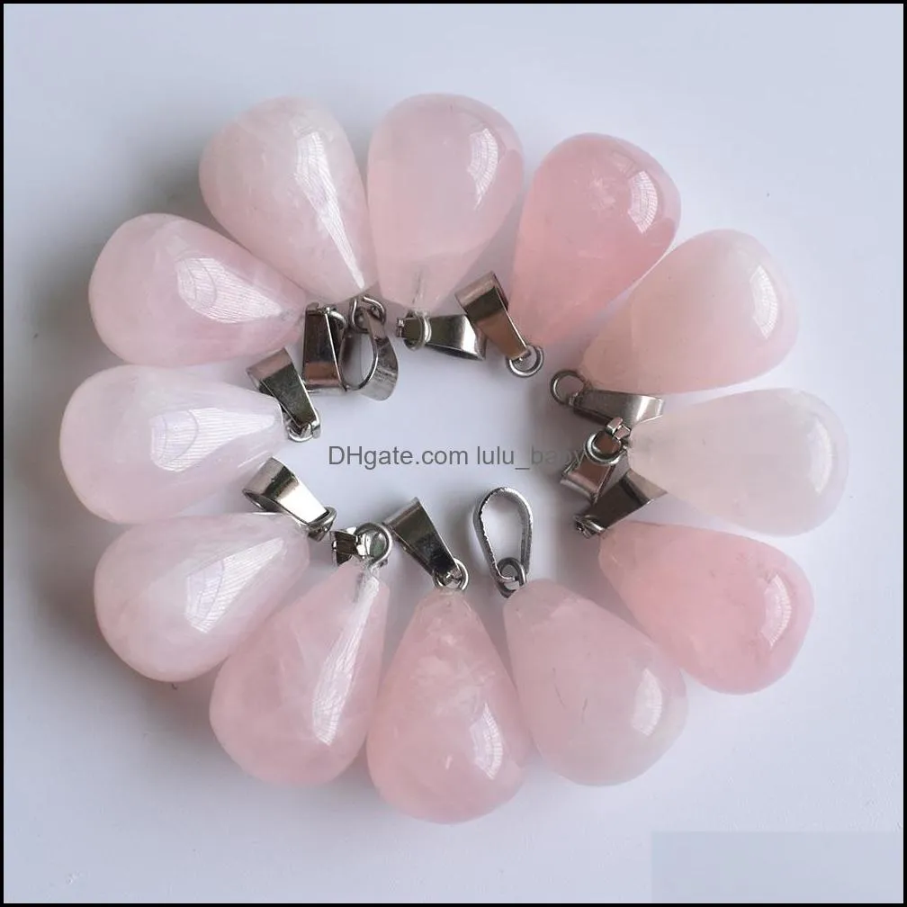 natural stone charms drop tigers eye rose quartz opal pendant rose quartz pendants chakras gem stone fit earrings necklace making
