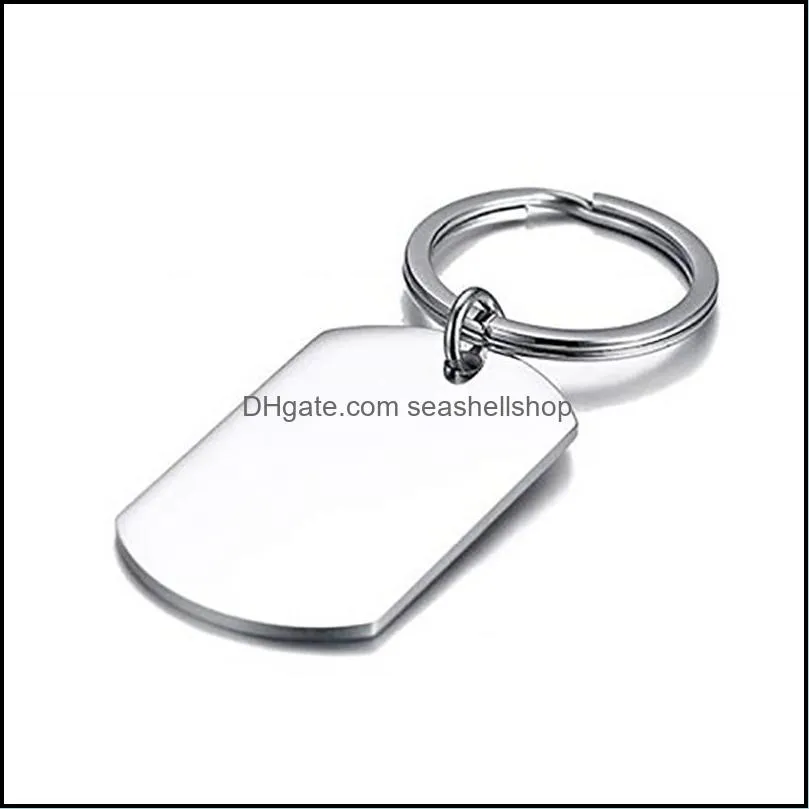 fashion custom personalized stainless steel blank dog tag military pendant charm for necklace keychain diy polished jewelry pedant