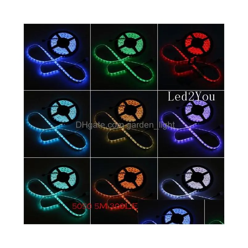 24v led strips light flexible tape lights 60leds/m 5m 300leds smd 5050 rgb led rope lights 5m/reel waterproof