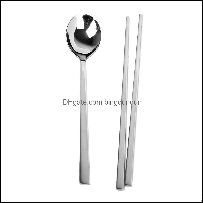 flatware sets stainless steel chopsticks spoon tableware dinner party supplyflatware