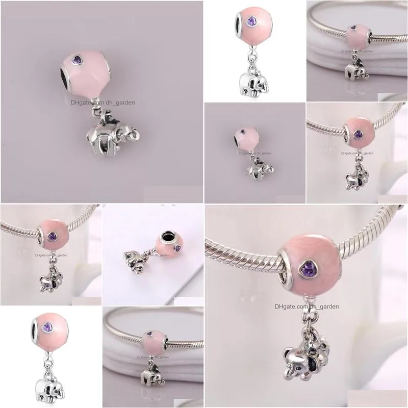 100 925 sterling charm jewelry elephant pendant enamel beads fit pandora bracelet silver accessories making for women