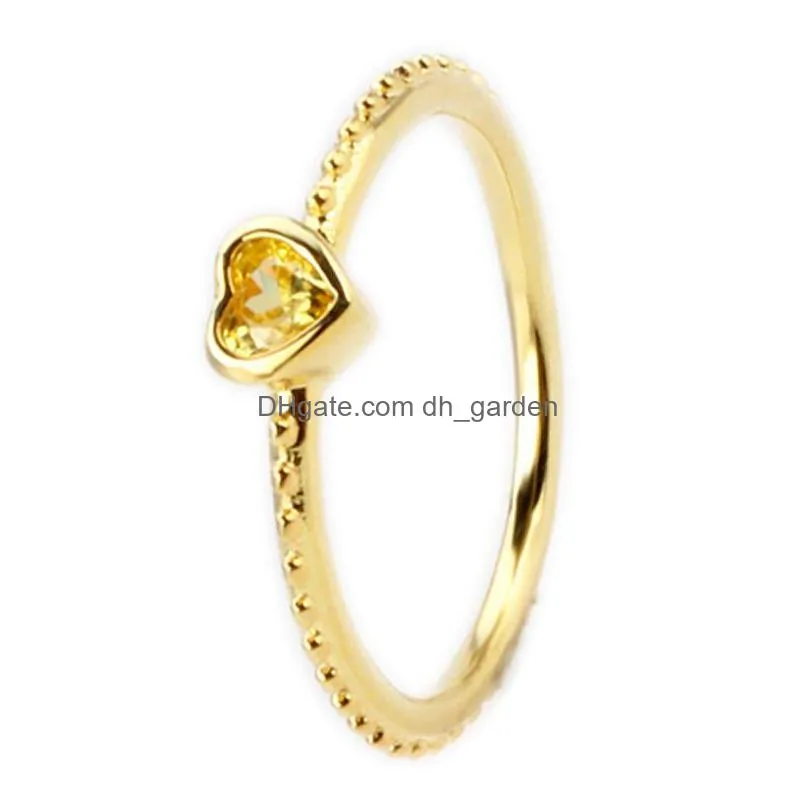 cluster rings 925 sterling silver golden shine one love goldenred synthetic ring for women wedding party europe fashion jewelry
