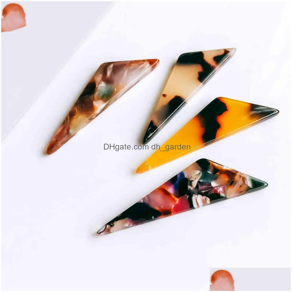 zeroup eardrop 6 colors triangle earring accessories pendant necklace charms diy handmade material 6pcs