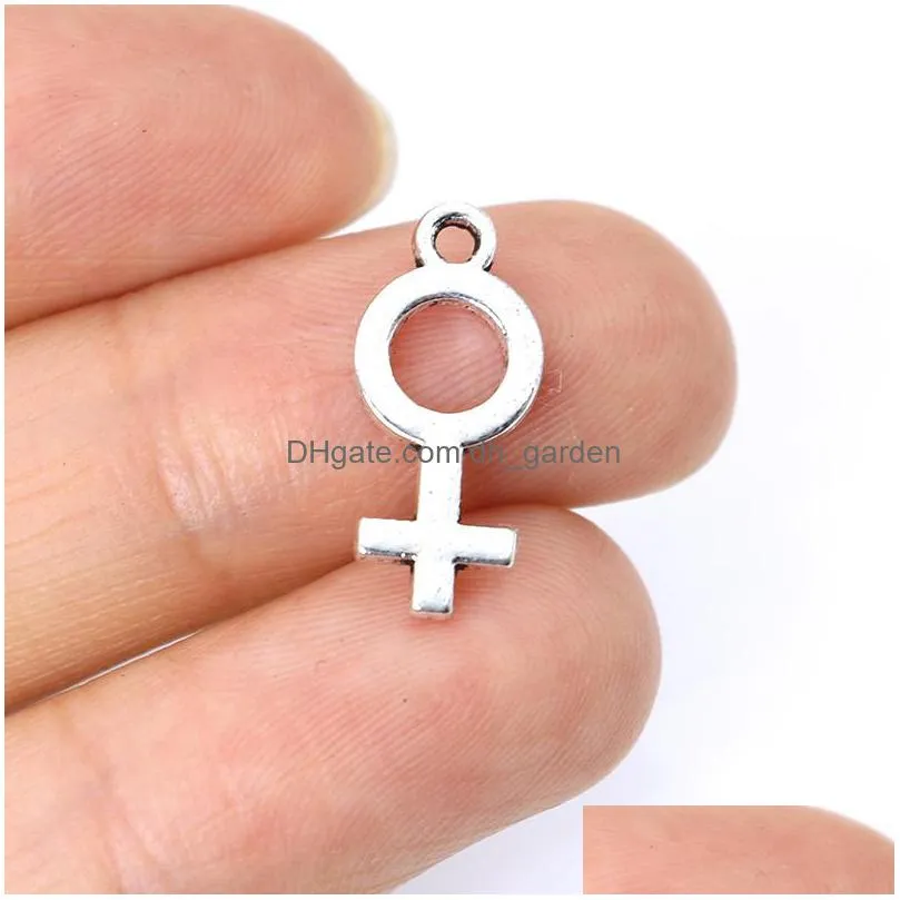 30pcs tibetan silver plated female sign charm pendant fit making necklace bracelet jewelry accessories diy 18x8mm