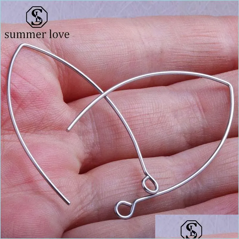  est fashion diy stainless steel silver long ear hook earrings accessories for women 35mmx40mm size jewelry making