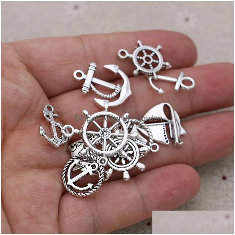 anchor boat charms pendant for jewelry making bracelet earrings necklace diy accessories craft mix 20pcs