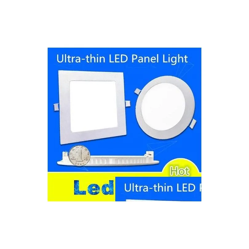 4/5/6/7/8 led panel lights 9w/12w/15/18w/25w dimmable led slim ceiling lights ac 110240v including drivers