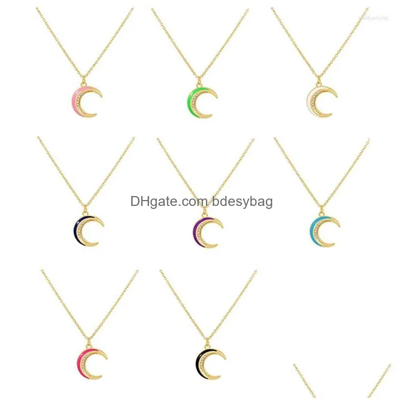 pendant necklaces simple charming moon for women trendy gold color clavicle chain choker statement jewelry 2022 collarespendant