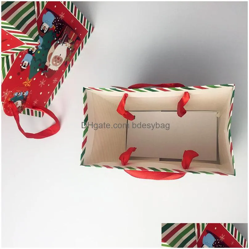 gift wrap 4pcs/lot lovely dog printed tote bags xmas handbags paper santa with handles for merry christmas party supplies1
