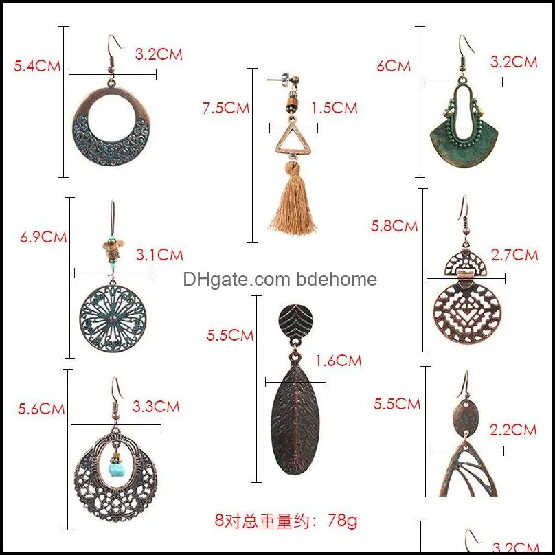 vintage bohemian ethnic tassel dangle hanging water drop earrings for women fashion jewelry accessories gifts