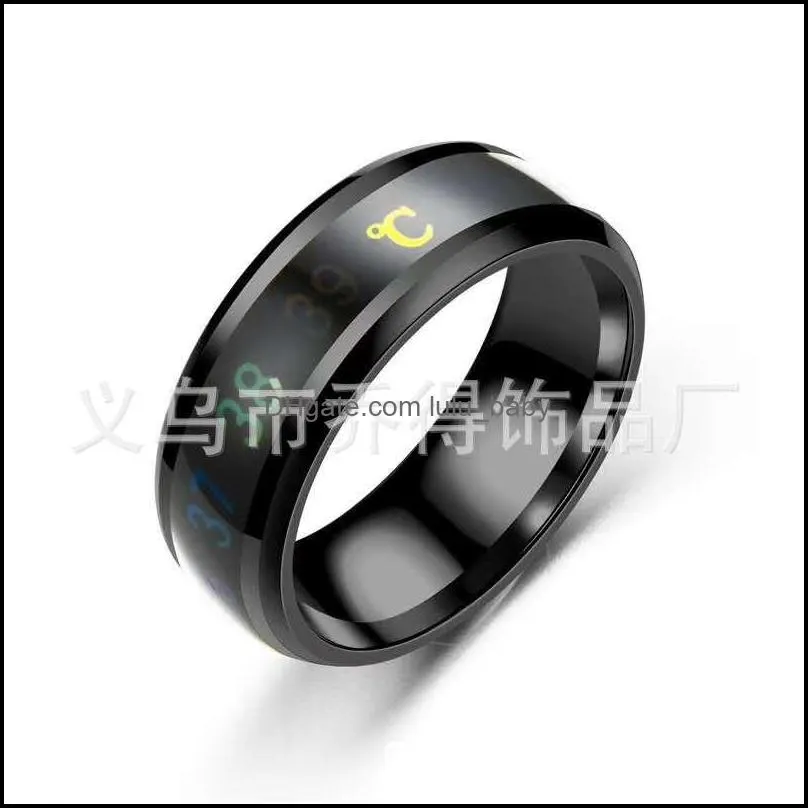 8mm 316l stainless steel temperature designer rings mood emotion intelligent thermometer finger rings for women men couple fashion 83