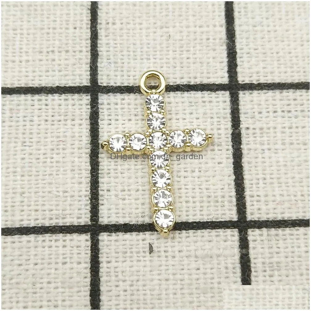 10pcs cross charm jewelry accessories earring pendant bracelet necklace charms diy finding 15x23mm