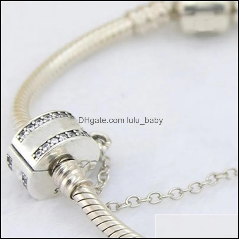  classic 925 sterling silver jewelry accessories clips logo original box for pandora bracelet diy cz diamond crystal clips78 q2