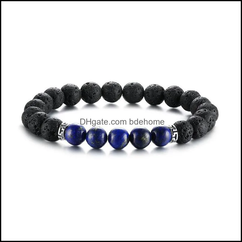  oils diffuser beaded bracelets for unisex lava rock natural stone charm strand bracelet yoga jewelry q72fz