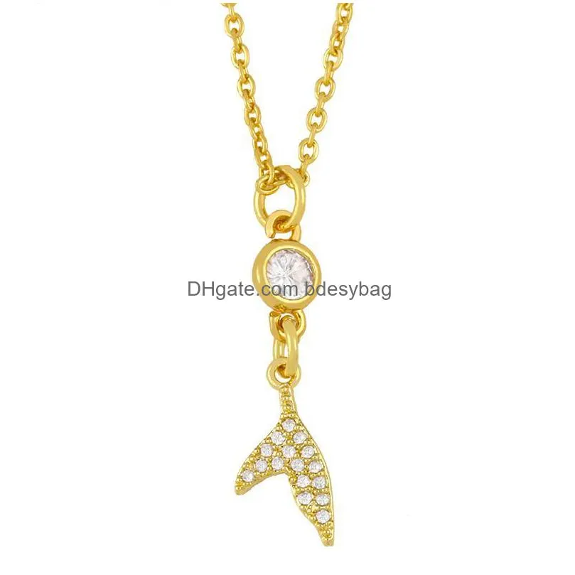 pendant necklaces small star necklace for women crystal shrimp fishtail seahorse zirconia gold filled jewelry gifts nkes41pendant