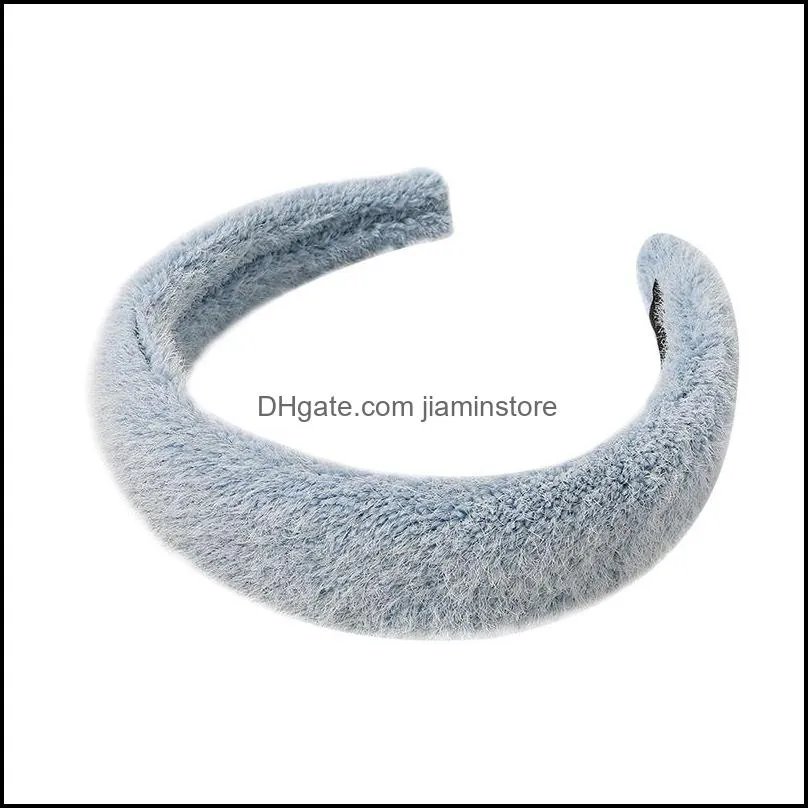 2021 new imitation mink hair hoop women hair accessories korean style plush hair band multicolor head bands warm headband