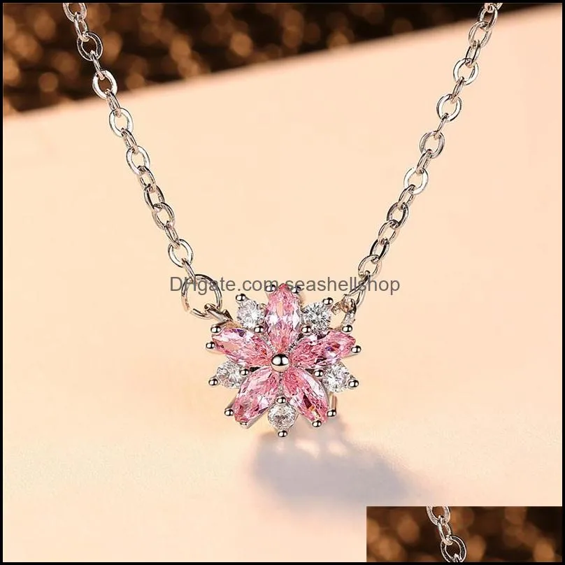 cherry blossom jewelry set elegance sakura flower pendant necklace stud earrings for bridesmaid jewelry sets giftz