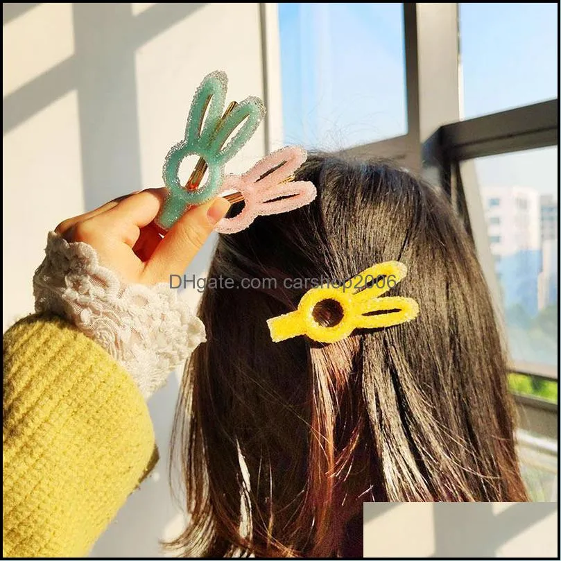 2020 korean style starfish rabbit hair clips crystal barrettes hair girls crystal cute hair clip pin accessories for women