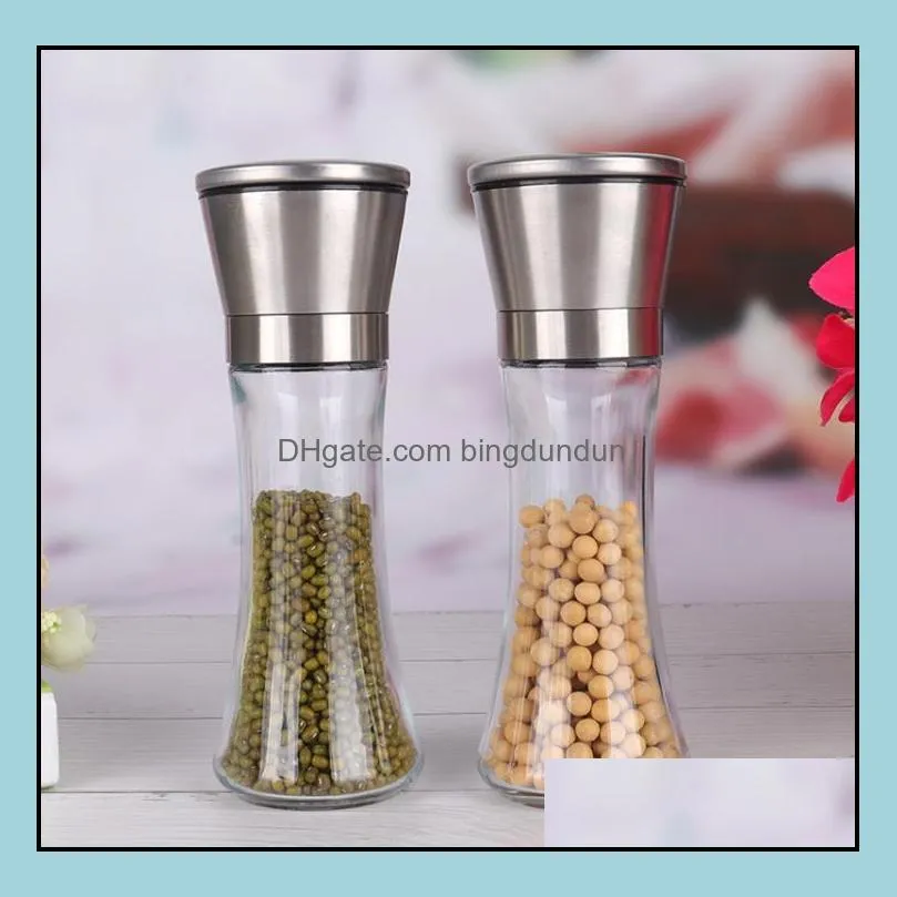 stainless steel pepper grinder glasspepper mills peppergrinder hand glass mill rrb14617