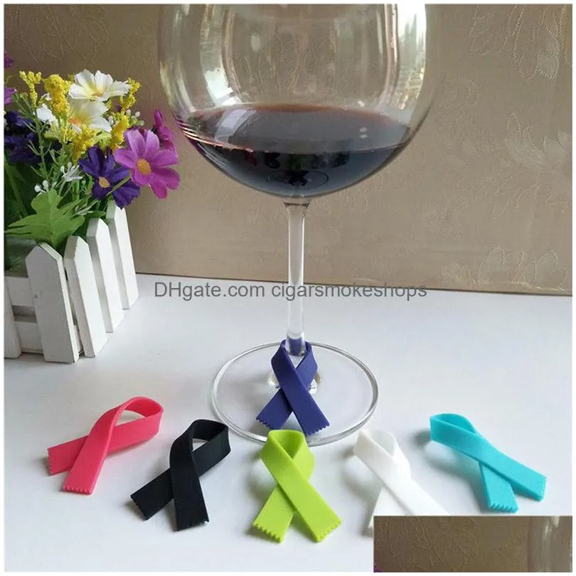 scarf type silicone glass wine label recognizer glasses tea mug cup marker bottle logo party decoration supplies