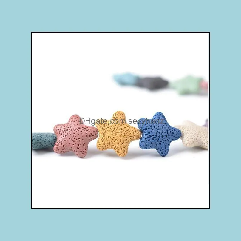 starfish natural lava rock stone beads diy essential oil diffuser pendants jewelry necklace earrings making