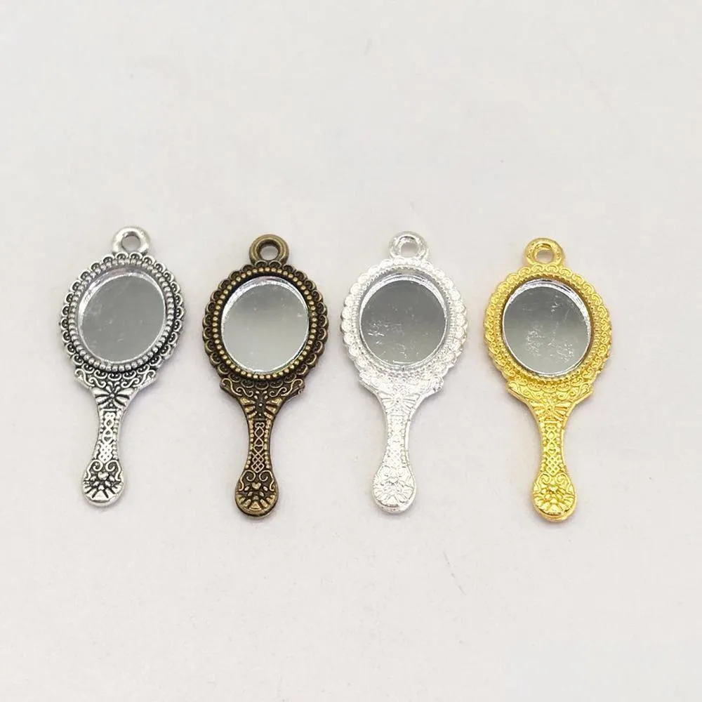 10 pcs retro mirror charms fit diy handmade jewelry makeing earring necklace bracelet accessories souvenir