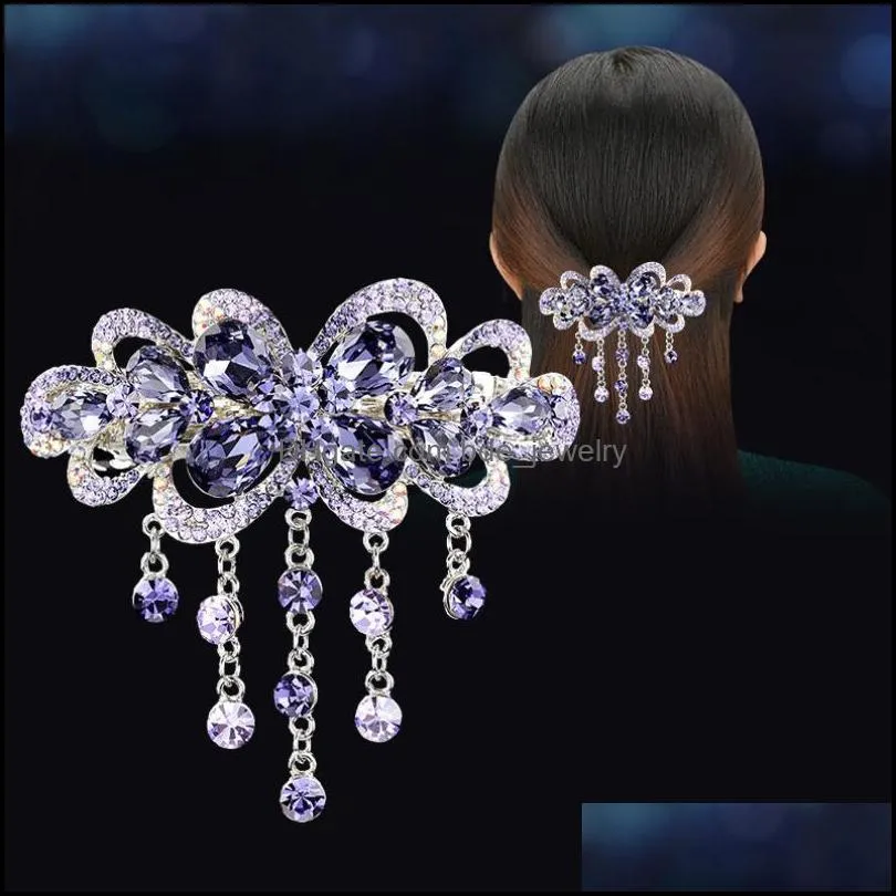 women barrettes crystal hair claw vintage hairpin heandband korean spring clip shiny rhinestone hairs accessories