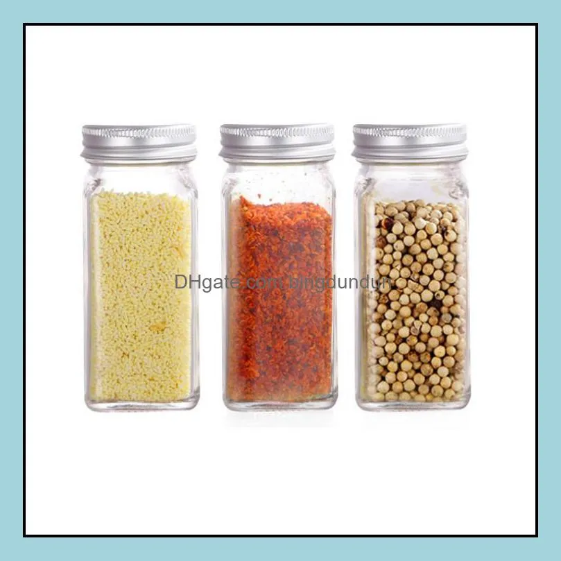 seasoning jars kitchen organizer storage holder container glass seasoning bottles with cover lids camping sn3745