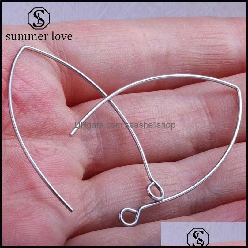  est fashion diy stainless steel silver long ear hook earrings accessories for women 35mmx40mm size jewelry making